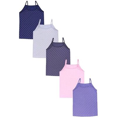 TupTam T-shirt interior para menina, conjunto de 5 camisolas com alças para menina de algodão macio TupTam T-shirt interior para menina, conjunto de 5 camisolas com alças para menina de algodão macio