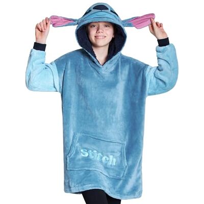 Disney Camisolas com capuz para menina, camisola Stitch menina, roupão manta infantil, roupão manta polar oversize roupa para meninas Disney Camisolas com capuz para menina, camisola Stitch menina, roupão manta infantil, roupão manta polar oversize roupa para meninas