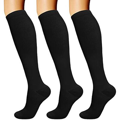 DRESHOW Meias de compressão para homens e mulheres, meias de compressão é o melhor para corrida, caminhadas, voar, viajar, L-XL DRESHOW Meias de compressão para homens e mulheres, meias de compressão é o melhor para corrida, caminhadas, voar, viajar, L-XL