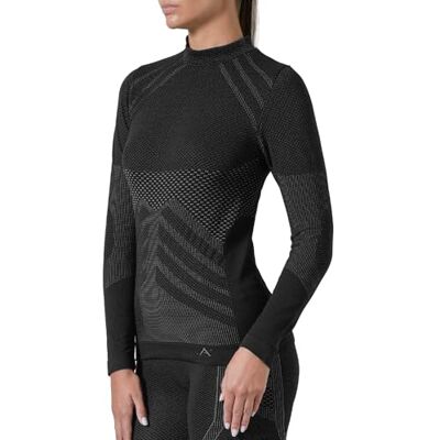 Risalti T-shirt térmica mulher Energy t-shirt de manga comprida para mulher, elástica e respirável, roupa interior de mulher, t-shirt interior sem costuras para mulher Made in Italy Risalti T-shirt térmica mulher Energy t-shirt de manga comprida para mulher, elástica e respirável, roupa interior de mulher, t-shirt interior sem costuras para mulher Made in Italy