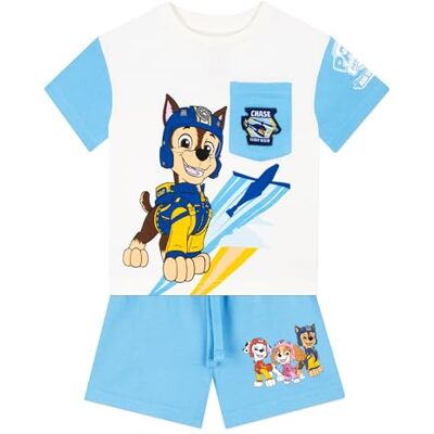 Paw Patrol T-shirt infantil t-shirt e calções criança Chase Set com t-shirt infantil algodão Paw Patrol T-shirt infantil t-shirt e calções criança Chase Set com t-shirt infantil algodão