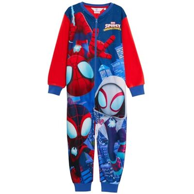 Marvel Spidey e os seus surpreendentes amigos macacão polar pijama infantil com fecho de correr roupa de estar por casa, Rede Marvel Spidey e os seus surpreendentes amigos macacão polar pijama infantil com fecho de correr roupa de estar por casa, Rede