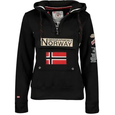 Geographical Norway GYMCLASS Mulher Camisola com Capuz e Bolso Canguru para Mulher Camisola com Logo da Marca e Manga Longa Geographical Norway GYMCLASS Mulher Camisola com Capuz e Bolso Canguru para Mulher Camisola com Logo da Marca e Manga Longa