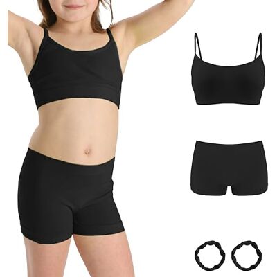 Risalti Conjunto Top y Culotte de Microfibra para Niña Top Deportivo y Bragas, Ropa Sin Costuras con Pulseras de Regalo Made In Italy Risalti Conjunto Top y Culotte de Microfibra para Niña Top Deportivo y Bragas, Ropa Sin Costuras con Pulseras de Regalo Made In Italy