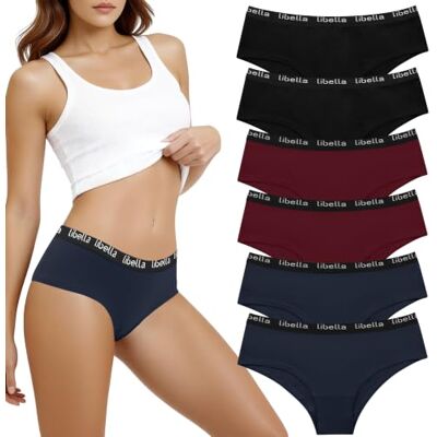 Libella Cuecas de mulher algodão roupa interior mulher hipster macio e respirável cuecas Culotte cuecas cintura média pack de 6, 3411 Bragas deportivas para mujer,ligeras,transpirables y cómodas,Cinturón elástico,ideal para uso diario,sin etiquetas,mult Libella Cuecas de mulher algodão roupa interior mulher hipster macio e respirável cuecas Culotte cuecas cintura média pack de 6, 3411 Bragas deportivas para mujer,ligeras,transpirables y cómodas,Cinturón elástico,ideal para uso diario,sin etiquetas,mult