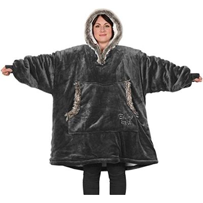Snug Rug The Eskimo Manta camisola com capuz, forro polar Sherpa super macio e quente de primeira qualidade, para adulto, oversized, tamanho único, unissexo, para homem e mulher Snug Rug The Eskimo Manta camisola com capuz, forro polar Sherpa super macio e quente de primeira qualidade, para adulto, oversized, tamanho único, unissexo, para homem e mulher
