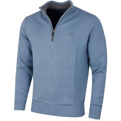 Calvin 2026 Homem Chunky Knit Cotton 1/2 Zip CK camisola de golfe Forma suave e duradoura que não desbota que mantém o ajuste regular Calvin 2026 Homem Chunky Knit Cotton 1/2 Zip CK camisola de golfe Forma suave e duradoura que não desbota que mantém o ajuste regular
