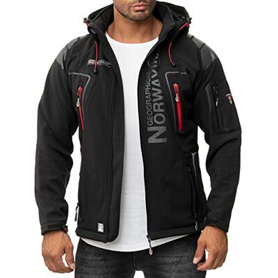 Geographical Norway Casaco para homem, casaco funcional Softshell, lazer, respirável, caminhadas, produção de BANS ao ar livre, M Geographical Norway Casaco para homem, casaco funcional Softshell, lazer, respirável, caminhadas, produção de BANS ao ar livre, M