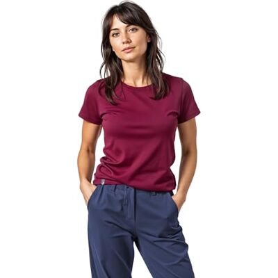 ALPIN LOACKER T-shirt de mulher de lã mineral de manga curta e polo respirável e de secagem rápida para desporto e caminhadas t-shirt térmica funcional, Frutas da floresta, L ALPIN LOACKER T-shirt de mulher de lã mineral de manga curta e polo respirável e de secagem rápida para desporto e caminhadas t-shirt térmica funcional, Frutas da floresta, L