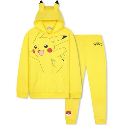 Pokémon Fato de Treino Rapaz 2 Peças, Conjunto de Roupa Camisola com Capuz e Calças Jogger, Presentes de Anime para Crianças e Adolescentes Pokémon Fato de Treino Rapaz 2 Peças, Conjunto de Roupa Camisola com Capuz e Calças Jogger, Presentes de Anime para Crianças e Adolescentes