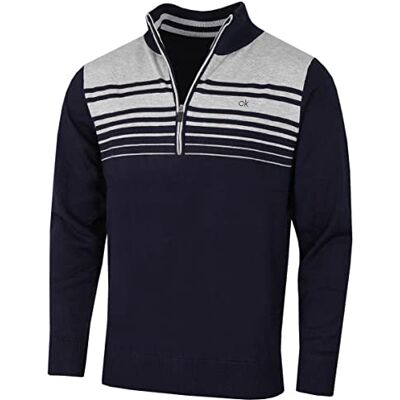 Calvin Homem Rapid 1/2 Zip durável camisola macia às riscas Calvin Homem Rapid 1/2 Zip durável camisola macia às riscas