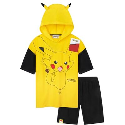 Pokémon Conjunto Verano Niño de Camiseta Toalla con Capucha Niño y Pantalones Cortos Pikachu Anime Ropa Niños Tejido de Rizo (Amarillo, 7-8 Años) Pokémon Conjunto Verano Niño de Camiseta Toalla con Capucha Niño y Pantalones Cortos Pikachu Anime Ropa Niños Tejido de Rizo (Amarillo, 7-8 Años)