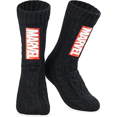 Marvel Meias antiderrapantes para homem e adolescentes, meias pantufas com forro Sherpa, 38-44 EU, presentes para homem Marvel Meias antiderrapantes para homem e adolescentes, meias pantufas com forro Sherpa, 38-44 EU, presentes para homem
