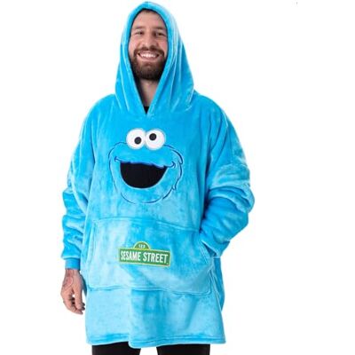 Vanilla Underground Sesame Street Monstro das Bolachas Camisola com capuz unissexo Camisola azul com capuz para adultos com estampado gráfico do personagem do Monstro das Bolachas Vanilla Underground Sesame Street Monstro das Bolachas Camisola com capuz unissexo Camisola azul com capuz para adultos com estampado gráfico do personagem do Monstro das Bolachas