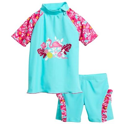 Playshoes Bebé-meninas UV-Schutz Bade-Set flamingo conjunto de casa de banho não aplicável, turquesa (Türkis 15), 74 (Tamanho do fabricante: 74/80) Playshoes Bebé-meninas UV-Schutz Bade-Set flamingo conjunto de casa de banho não aplicável, turquesa (Türkis 15), 74 (Tamanho do fabricante: 74/80)