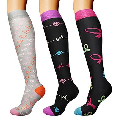 DRESHOW Meias de Compressão para Homens e Mulheres é o Melhor para Corrida, Caminhadas, Viagens, L-XL DRESHOW Meias de Compressão para Homens e Mulheres é o Melhor para Corrida, Caminhadas, Viagens, L-XL