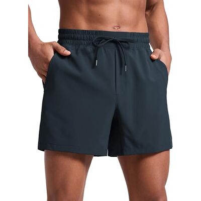 CRZ YOGA Homem calções desportivos de corrida de secagem rápida com bolsos 13 cm, Verdadeira marinha, M CRZ YOGA Homem calções desportivos de corrida de secagem rápida com bolsos 13 cm, Verdadeira marinha, M