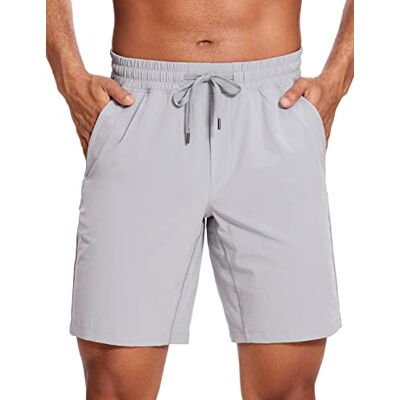 CRZ YOGA Homem calções desportivos de corrida de secagem rápida com bolsos 23 cm gaivota cinzento M CRZ YOGA Homem calções desportivos de corrida de secagem rápida com bolsos 23 cm gaivota cinzento M