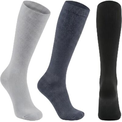 CAMBIVO Meias de compressão para mulher e homem com 3 pares, meias de compressão 8-15 mmHg, meias de compressão varizes, meias compridas para desporto, corrida, ciclismo, viagens, avião, enfermeira CAMBIVO Meias de compressão para mulher e homem com 3 pares, meias de compressão 8-15 mmHg, meias de compressão varizes, meias compridas para desporto, corrida, ciclismo, viagens, avião, enfermeira