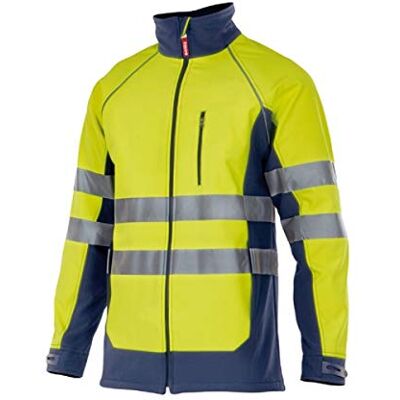 VELILLA 306001, Jaqueta Soft Shell Bicolor, Cor Azul Marinho e Amarelo Flúor, Tamanho XL VELILLA 306001, Jaqueta Soft Shell Bicolor, Cor Azul Marinho e Amarelo Flúor, Tamanho XL