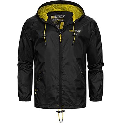 Geographical Norway GEO NORWAY BOAT Men Casaco para homem, resistente ao vento, casaco ao ar livre, casaco de manga comprida, casaco funcional para homem, Preto Geographical Norway GEO NORWAY BOAT Men Casaco para homem, resistente ao vento, casaco ao ar livre, casaco de manga comprida, casaco funcional para homem, Preto