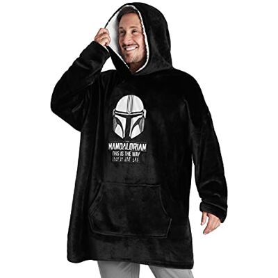 Disney Frozen The Mandalorian Moletom Manta Gigante Masculino de Forro Polar Baby Yoda, Preto, Tamanho único Disney Frozen The Mandalorian Moletom Manta Gigante Masculino de Forro Polar Baby Yoda, Preto, Tamanho único