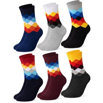 Occulto MEIAS MASCULINAS divertidas estampadas (6 PARES), MEIAS MASCULINAS coloridas feitas de ALGODÃO Occulto MEIAS MASCULINAS divertidas estampadas (6 PARES), MEIAS MASCULINAS coloridas feitas de ALGODÃO