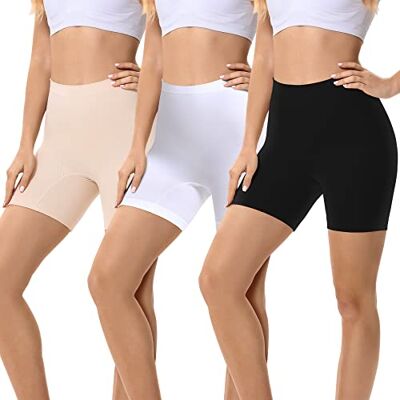 FALARY Leggings Boxer Shorts Calcinhas Calcinhas de Mulher Pack de 3 Preto Bege Branco XS 2XL FALARY Leggings Boxer Shorts Calcinhas Calcinhas de Mulher Pack de 3 Preto Bege Branco XS 2XL