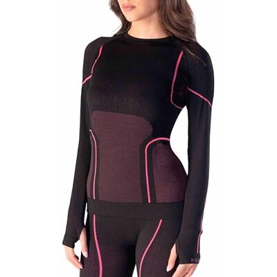 Risalti T-shirt térmica para mulher de manga comprida Merino Tech – T-shirts térmicas para mulher de compressão de lã merino, roupa interior térmica para mulher de inverno, térmica sem costuras, Made Risalti T-shirt térmica para mulher de manga comprida Merino Tech – T-shirts térmicas para mulher de compressão de lã merino, roupa interior térmica para mulher de inverno, térmica sem costuras, Made