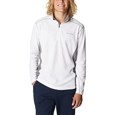 Columbia Klamath Range 2 Half Zip, camisola de forro polar para homem, branco/cidade cinzento, XL Columbia Klamath Range 2 Half Zip, camisola de forro polar para homem, branco/cidade cinzento, XL
