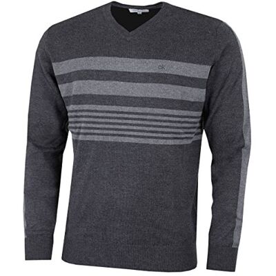 Calvin para Homem Performance com Gola em V Suéter de Listras no Peito Calvin para Homem Performance com Gola em V Suéter de Listras no Peito
