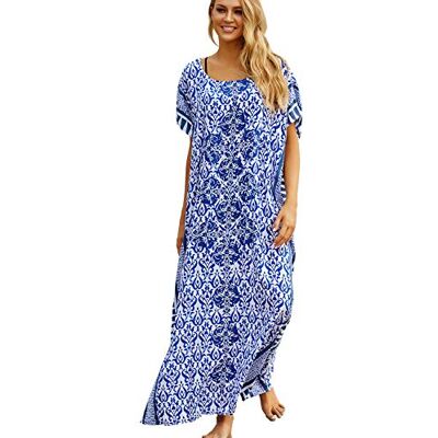 LikeJump Vestido de praia Kaftan Kimonos páreos boémios Cover Ups para mulher LikeJump Vestido de praia Kaftan Kimonos páreos boémios Cover Ups para mulher