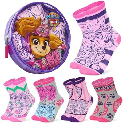 Paw Patrol Meias engraçadas respiráveis para meninas, conjunto de 5 presentes para meninas Paw Patrol Meias engraçadas respiráveis para meninas, conjunto de 5 presentes para meninas