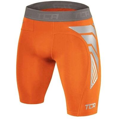 TCA CarbonForce Calções térmicos para homem, com Baselayer de compressão Pro laranja, S TCA CarbonForce Calções térmicos para homem, com Baselayer de compressão Pro laranja, S