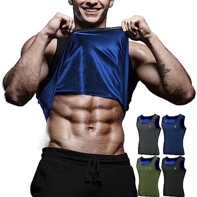 RDX Colete para homem para treino de ginásio, REACH OEKO TEX 100 certificado t-shirt sem mangas para treino de perda de peso e exercícios de emagrecimento, modelador de corpo RDX Colete para homem para treino de ginásio, REACH OEKO TEX 100 certificado t-shirt sem mangas para treino de perda de peso e exercícios de emagrecimento, modelador de corpo