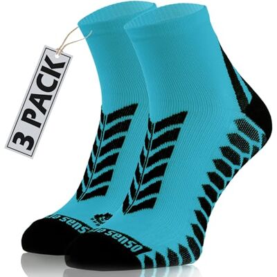 Sesto Senso Meias desportivas coloridas curtas homem mulher 3-12 pares, Pacote de 3 azul Sesto Senso Meias desportivas coloridas curtas homem mulher 3-12 pares, Pacote de 3 azul