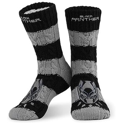 Marvel Meias antiderrapantes para homem e adolescentes, meias pantufas com forro Sherpa, 38-44 EU, presentes para homem Marvel Meias antiderrapantes para homem e adolescentes, meias pantufas com forro Sherpa, 38-44 EU, presentes para homem