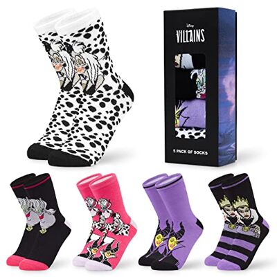 Disney Meias altas tamanho 35-41, conjunto meias divertidas para mulher adolescente, conjunto de 5 pares Disney Meias altas tamanho 35-41, conjunto meias divertidas para mulher adolescente, conjunto de 5 pares