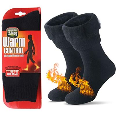 JARSEEN Térmicos de inverno meias de lã super calor grosso aquecer macio confortável meias de mulher homem, Novo preto JARSEEN Térmicos de inverno meias de lã super calor grosso aquecer macio confortável meias de mulher homem, Novo preto