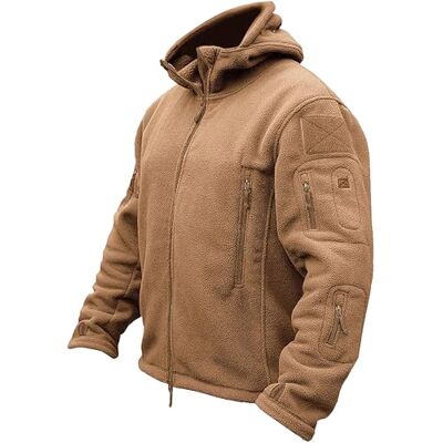 TACVASEN Casaco polar homem com capuz militar resistente ao vento TACVASEN Casaco polar homem com capuz militar resistente ao vento