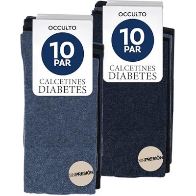 Occulto meias diabéticos homem e mulher pack de 10 (modelo Goetz), meias sem costura sem borracha Occulto meias diabéticos homem e mulher pack de 10 (modelo Goetz), meias sem costura sem borracha