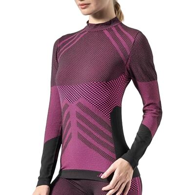 Risalti T-shirt térmica mulher Energy t-shirt de manga comprida para mulher, elástica e respirável, roupa interior de mulher, t-shirt interior sem costuras para mulher Made in Italy Risalti T-shirt térmica mulher Energy t-shirt de manga comprida para mulher, elástica e respirável, roupa interior de mulher, t-shirt interior sem costuras para mulher Made in Italy