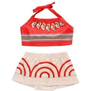 Lito Angels Fato de banho tanquíni de 2 peças princesa Vaiana para bebé e meninas pequenas Lito Angels Fato de banho tanquíni de 2 peças princesa Vaiana para bebé e meninas pequenas