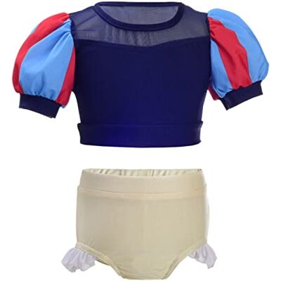 Lito Angels Children's Apparel Fato de banho tanquíni de 2 peças princesa branca de neve cinderela Anna Jazmin para meninas, Branca de Neve Lito Angels Children's Apparel Fato de banho tanquíni de 2 peças princesa branca de neve cinderela Anna Jazmin para meninas, Branca de Neve