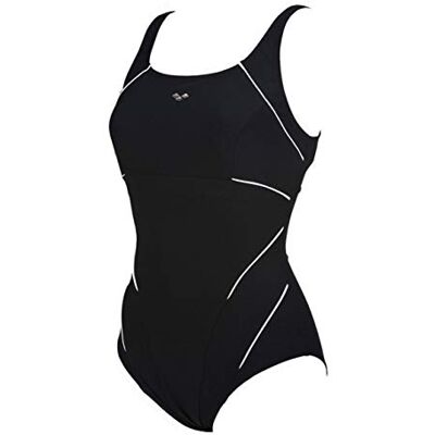 ARENA W Jewel One Piece Low C Cup fato de banho Bodylift areia para mulher Jewel baixo copo C, mulher, preto-branco, 42 ARENA W Jewel One Piece Low C Cup fato de banho Bodylift areia para mulher Jewel baixo copo C, mulher, preto-branco, 42