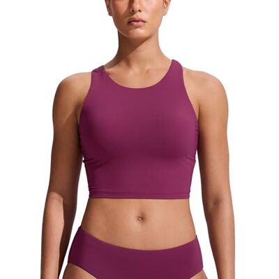 CRZ YOGA Costas nadador Cropped Top de biquíni, Vermelho CRZ YOGA Costas nadador Cropped Top de biquíni, Vermelho