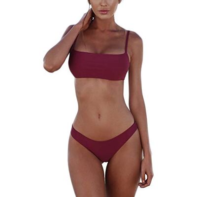meioro Conjuntos de biquíni para mulher push up biquíni fato de banho de tanga de cintura baixa fatos de banho adequado viagens praia a natação (S, roxo) meioro Conjuntos de biquíni para mulher push up biquíni fato de banho de tanga de cintura baixa fatos de banho adequado viagens praia a natação (S, roxo)