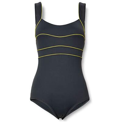 Haute pression Fato de banho de uma só peça para mulher, Cinzento (cinzento / amarelo) Haute pression Fato de banho de uma só peça para mulher, Cinzento (cinzento / amarelo)