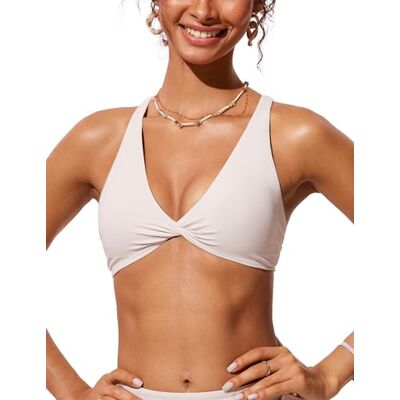 CRZ YOGA Fato de Banho de Biquíni para Mulher, Top de Natação com Decote em V, Costas Cruzadas, com enchimento Copas Desmontables, Copa A-C, Cuello en V, Espalda Cruzada, Natación, Sujetador de Baño para Mujer CRZ YOGA Fato de Banho de Biquíni para Mulher, Top de Natação com Decote em V, Costas Cruzadas, com enchimento Copas Desmontables, Copa A-C, Cuello en V, Espalda Cruzada, Natación, Sujetador de Baño para Mujer