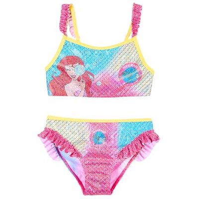 Disney Princesas biquíni para menina, design Ariel fato de banho de duas peças, natação infantil, tamanhos 3 a 6 anos Disney Princesas biquíni para menina, design Ariel fato de banho de duas peças, natação infantil, tamanhos 3 a 6 anos